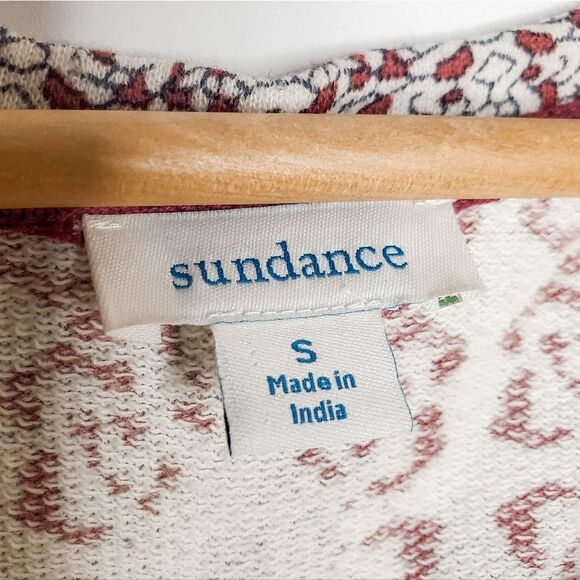 Sundance Red White Holiday Christmas Fair Isle Neva Tapestry Sweater Top Size S - Picture 5 of 6